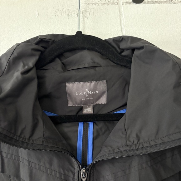 Cole Haan Coat Womens Small Water Resistant Black Removable Hood Raincoat Jacket - Picture 2 of 15